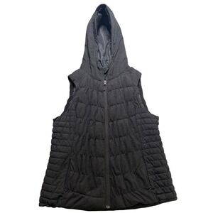 Be by Blanc Noir Women Black Quilted Hooded Puffer Vest XL
